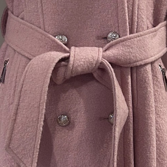 Guess Double Breasted Wool Blend Belted Pea Coat - Picture 14 of 15